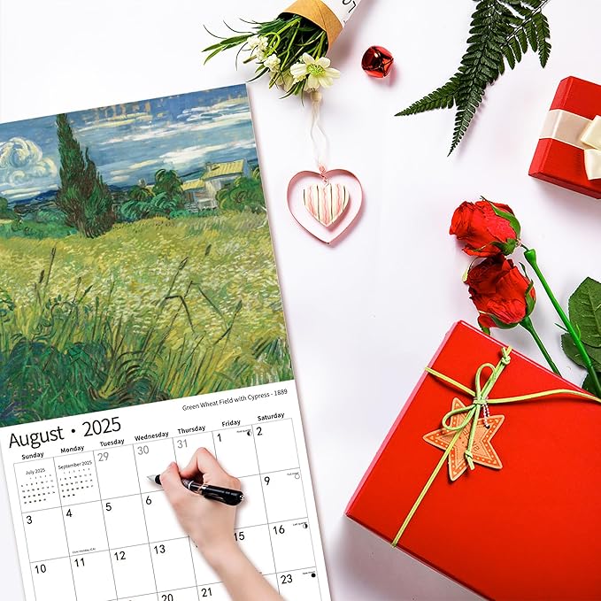 2025 Wall Calendar,Calendar 2025, January 2025 - December 2025, Wall Calendar Vincent van Gogh Painting, 12" x 24" Opened,Full Page Months Thick & Sturdy Paper for Calendar Organizing & Planning