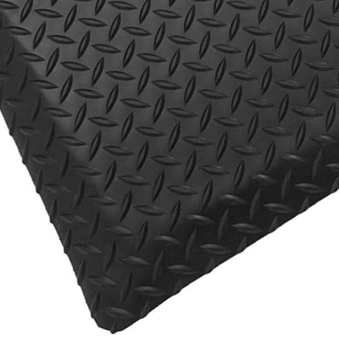 Rhino Mats, American Classic Diamond Anti-Fatigue Mats, Industrial Ergonomic Comfort Standing Mat for Work, Home, Garage, Office, Kitchen or Anywhere (Black 9/16" Thick, 3 FT. x 20 FT.)