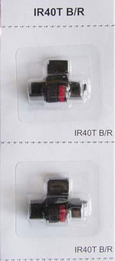 (12 Pack) Calculator Ink Roller Fits Sharp EL-1801V EL-1750V EL-1611V Casio HR-170RC HR-200RC HR-300RC Canon P23-DHV-3 and More Black/Red IR-40T CP-13 EA-772R Compatible/Replacement by COMPUMATIC