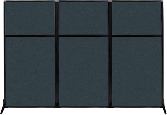 Versare Workstation Partition | Portable Wall Divider | Modern Office Cubicle | Free Standing Privacy Screen | Flexible Work Space | 99" x 70" Blue Spruce Fabric Panels