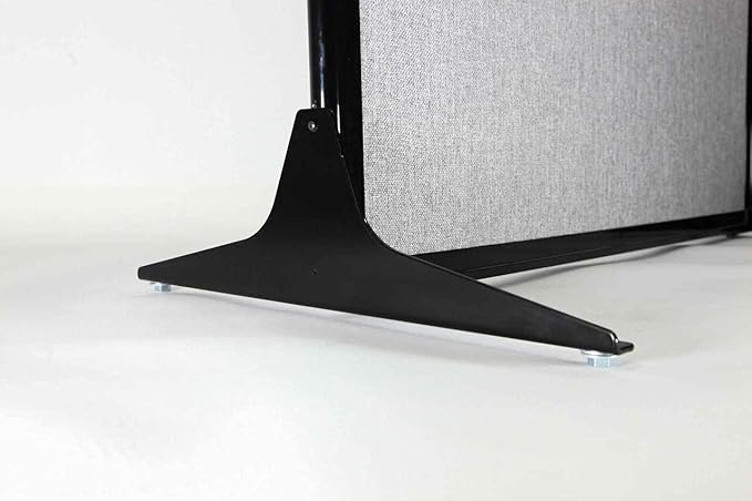 Versare Workstation Partition | Portable Wall Divider | Modern Office Cubicle | Free Standing Privacy Screen | Flexible Work Space | 66" x 70" W/Window, Slate Fabric Panels