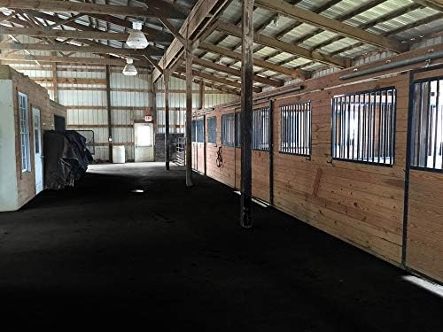 American Floor Mats - Heavy Duty Stall Tiles - Stable/Horse Tiles - Thick, Durable Rubber Flooring Solid Black 10' x 16' Set 3/8" Thick (40 Tiles Total)