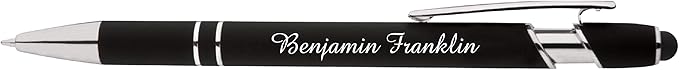 Up to 500 Pcs Custom Pens Bulk | Rainbow of Colors | Soft-Touch Metal Black Ink Personalized with Name or Message (Black, 12 pcs)