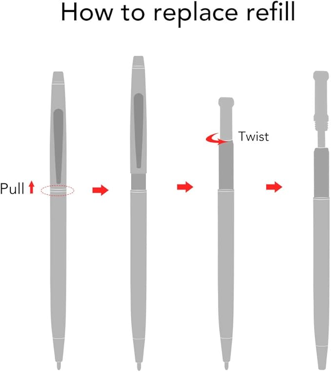 Unibene 6 Pack Slim Gold Ballpoint Pens Black Ink 1 mm - Black Ink, Nice Gift for Business Office Students Teachers Wedding Guest