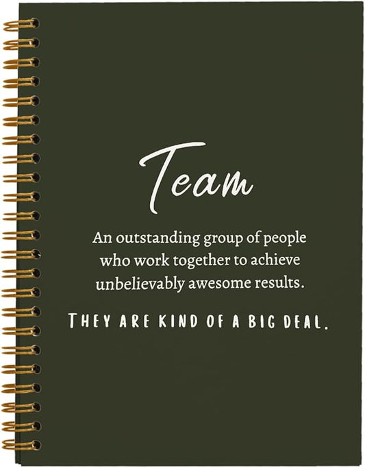 Olive Green Meeting Notebook for Work, Employee Appreciation Gifts, Team Gifts for Employees, Journals for Writing, Thank You Gifts for Women Men Leader Boss Manager Mentor Coworkers, 5.5"x8.3"