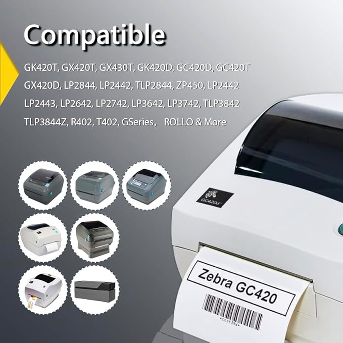BETCKEY - 4" x 6" (102 mm x 152 mm) Shipping Labels Compatible with Zebra & Rollo Label Printer(not for dymo 4XL), Premium Adhesive & Perforated [2 Rolls, 500 Labels]