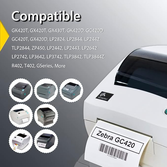 BETCKEY - 1.25" x 1" (32 mm x 25 mm) Multipurpose & Address Labels Compatible with Zebra & More Label Printer,Premium Adhesive & Perforated [20 Rolls, 27600 Labels]