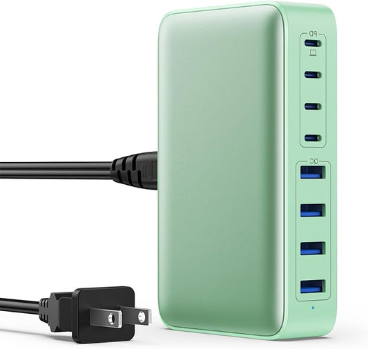 USB C Charger 200W USB C Charger Block GaN III 8-Port Fast Charging Station PD 65W Laptop Charger Adapter Compatible with MacBook Pro/Air,DELL,HP Surface,iPhone 15/14/13,Galaxy S23/22 (G)