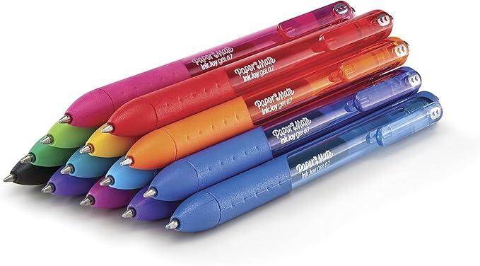 Paper Mate InkJoy Gel Pens, Green Ink, Medium Point (0.7mm), 10 Count, Bundle with Plastic Reusable Pouch