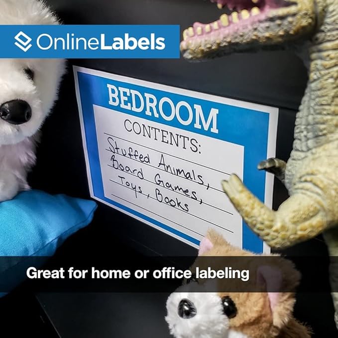 8.5 x 5.5 Half-Sheet Shipping Labels - Permanent, White Matte - for FBA, FedEx, UPS - Pack of 50 Labels, 25 Sheets - Inkjet/Laser Printers - Online Labels