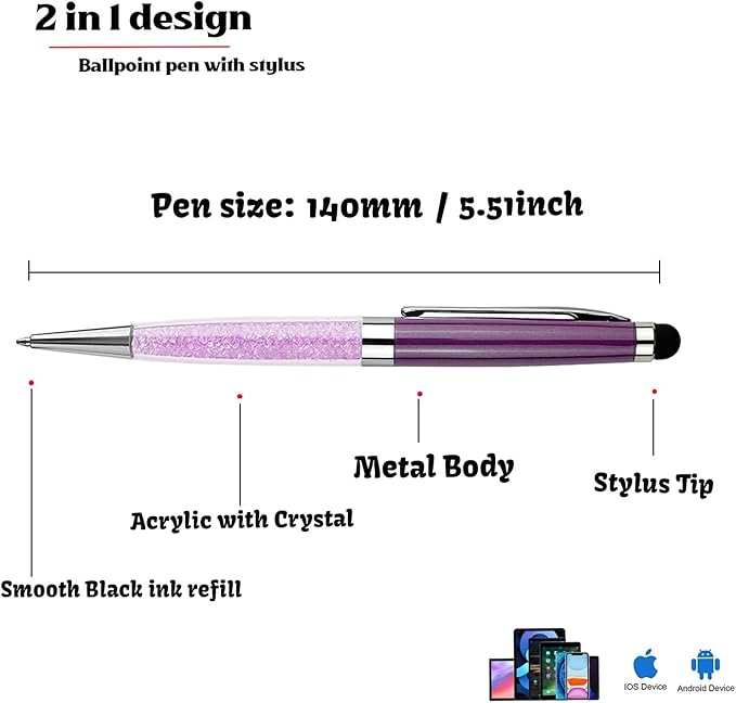 Custom Ballpoint Pens, Personalized Ballpoint Pen with Name, soft-touch Ballpoint Pen, Nice Gift Pen for Christmas, Graduation, Anniversary, Office 12pcs/Pack
