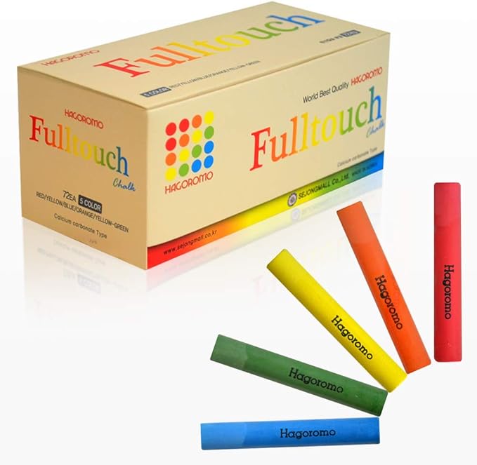 Hagoromo Fulltouch Color Chalk 1 Box [72 Pcs/5 Color Mix]