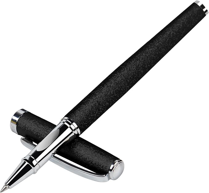 Nice pens,luxury pen with cace,fancy pens Ballpoint Pen Smooth writing experience stylish design effortless writing executive pen-Gift Box with 0.5mm Black 2 Extra Refill (Black)