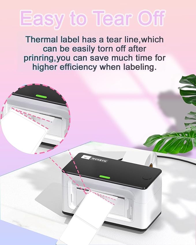 2 Inch White Square Thermal Sticker Labels, Self-Adhesive Direct Thermal Labels,DIY Design, QR Code, Name Tag, Brand Label,Gift Label (White 600 PCS/1 Roll)