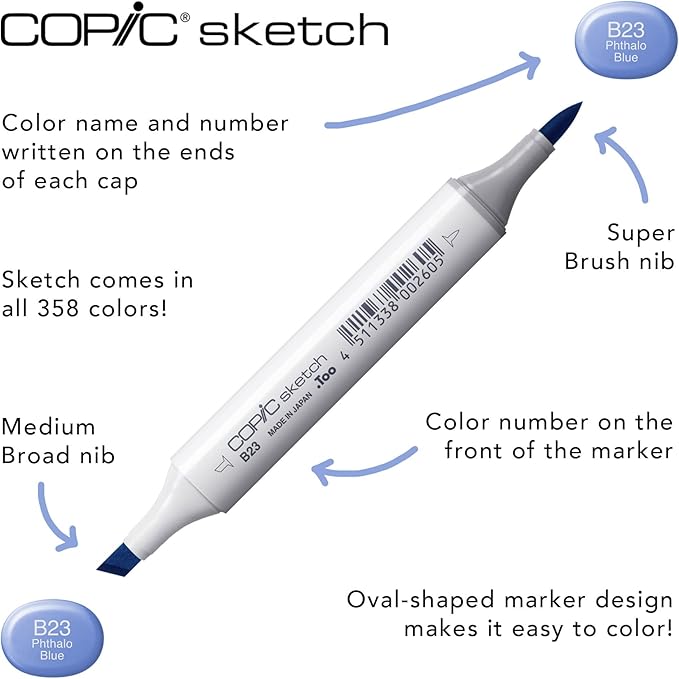 Copic Sketch, Alcohol Markers, 6pc Set, Portrait