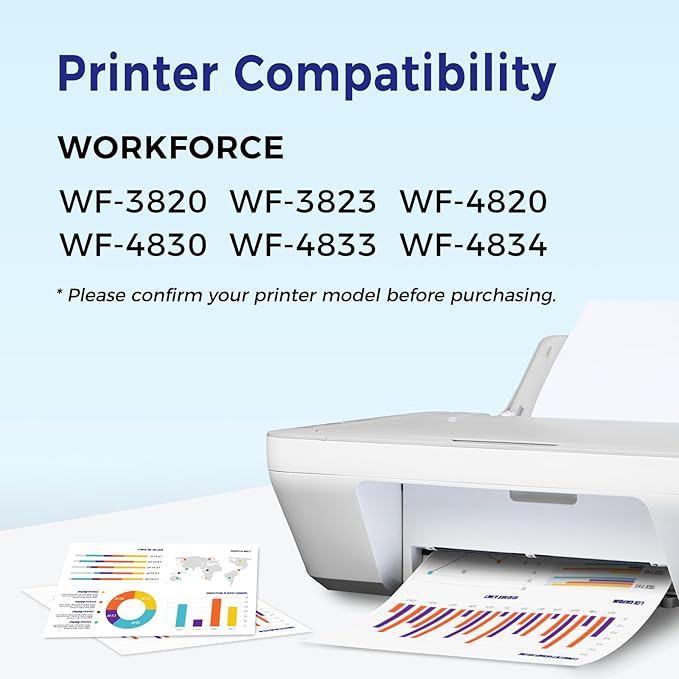 822XL Remanufactured Replacement for Epson 822XL Ink Cartridges Combo Pack 822 822 XL T822XL Ink for Workforce Pro WF-3820 WF-4830 WF-4820 WF-4830 WF-4833 WF-4834 Printer (5 Pack)