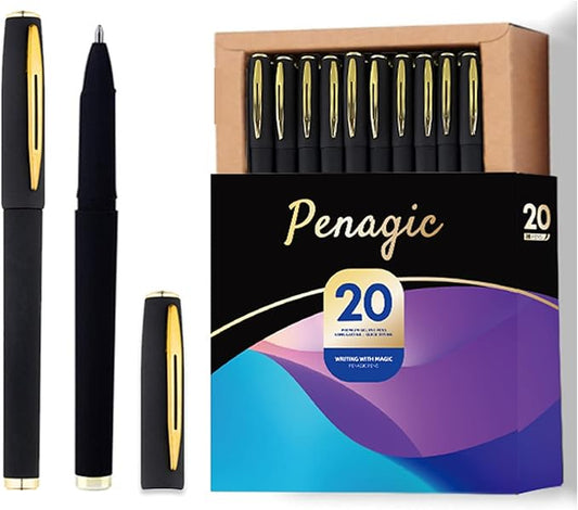 Pens, P-223A, Gel Pens Fine Point [0.5mm] Black Ink, Roller Ballpoint Pens Matt Design, Stationery Pens for School Office Supplies