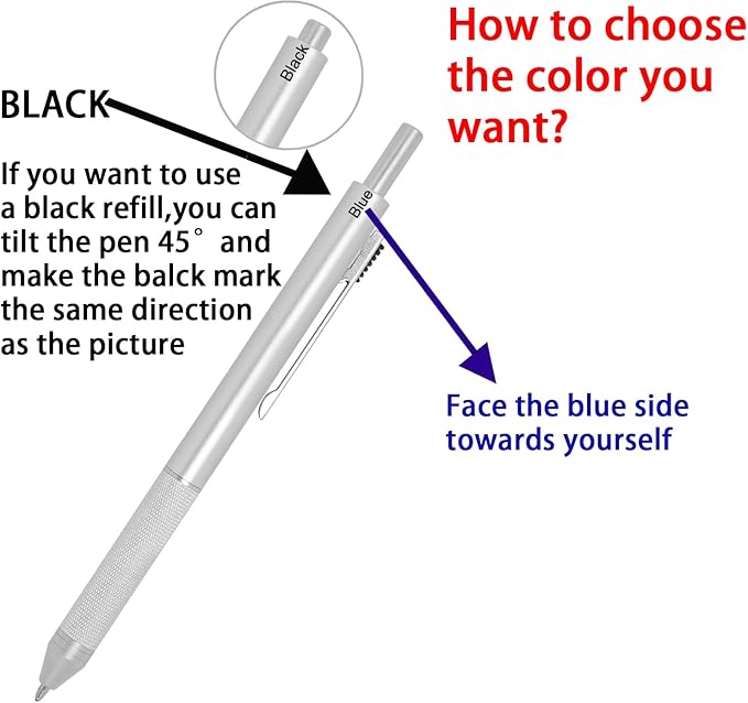 4-in-1 Four-Color Multifunctional Pen, Black/Red/Blue Ballpoint Pen and 0.5mm Mechanical Pencil, Metal Case Pen, Great Gift for Friends, Loved Ones (Rose Gold)