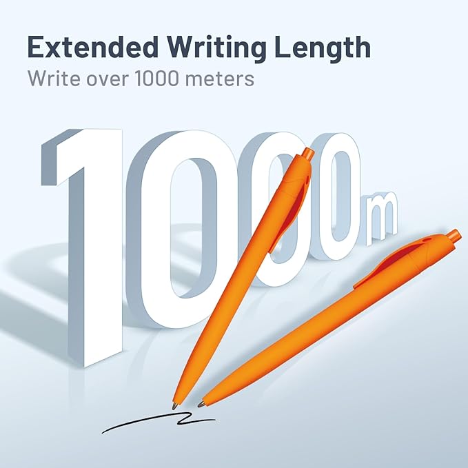 BallPoint Pens, 100 Pack (BLACK Ink),Bulk Pens, Orange Barrel,Click Pens for Office Home and School, Retractable Ballpoint Pens, Medium Point, 1.00MM (Orange)