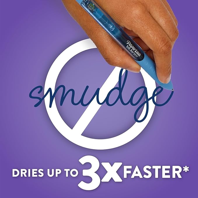 Paper Mate InkJoy Gel Pens, Berry Ink, Medium Point (0.7mm), 3 Count, Bundle with Plastic Reusable Pouch