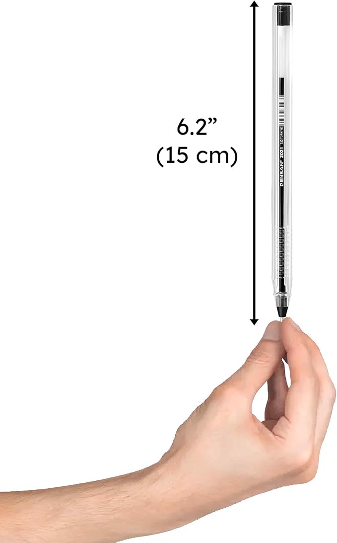 Black Ballpoint Pens,1.0 mm Medium Point, Black Pens, Ergonomic Triangle Grip, Smooth Writing, 300-Count Pack of Bulk Pens
