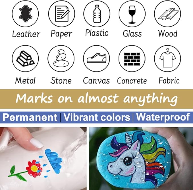 Overseas 48 Silver Paint Pens, Oil Based Permanent Markers Set - Quick Drying, Waterproof, Fade-Resistant, Medium Tip Paint Markers Bulk for Wood, Metal, Rock, Ceramic, Plastic, Canvas, Glass, Rubber