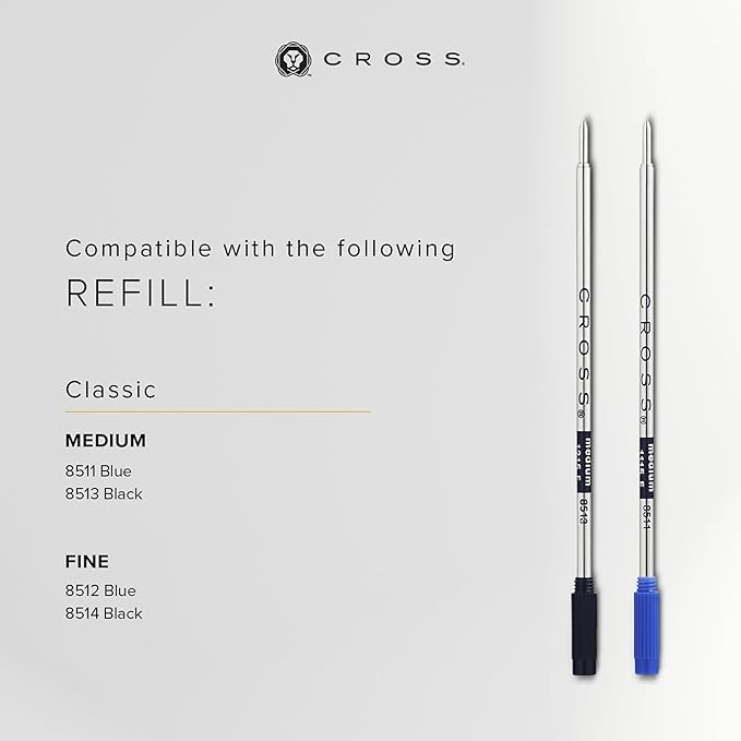 Cross Century II Refillable Ballpoint Pen Presented in a Luxury Gift Box - Medium Point, Black Ink, Translucent Cobalt Blue & Rose Gold