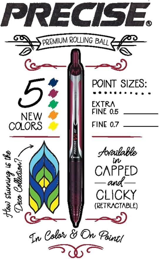 Precise V7 RT Retractable Rolling Ball Pens, Fine Point (.7mm), Black Ink, 3-pk; Premium Comfort Grip, Bundle with Plastic Reusable Pouch