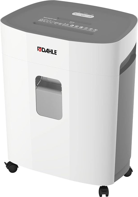 Dahle PaperSAFE PS 260 Paper Shredder, Oil Free, Jam Protection, Security Level P-4, 12 Sheet Max, Shreds CDs, Staples, Paper Clips & Credit Cards