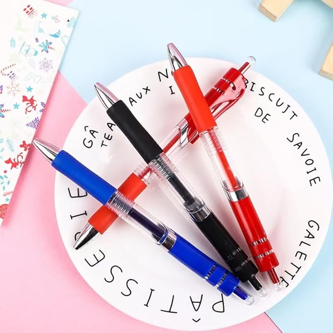 30PCS Black Retractable Gel Pens for Journaling, 0.5mm Ink Pens for School Office Suppliers, Fine Point Smooth Writing Pens. (Black)