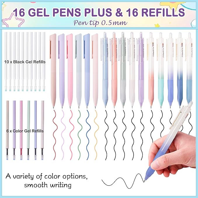 78PCS Aesthetic School Supplies with Cute Pencil Case, Pastel Highlighters Gel Pens Mechanical Pencils Set 0.5 0.7 & 2.0mm, Back to School Supplies Student Stationary Set, Pencil Pouch with Supplies