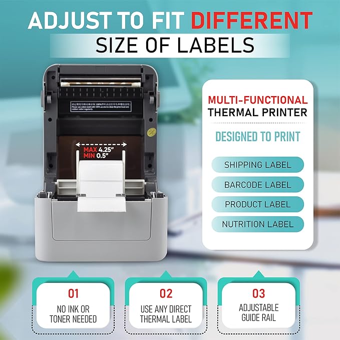 2054K-LAN (Upgrade of 2054A-LAN) Ethernet Network Shipping Label Printer for Windows Mac Chromebook Android Support Amazon Ebay Etsy ShipStation UPS USPS FedEx, 4x6 Direct Thermal