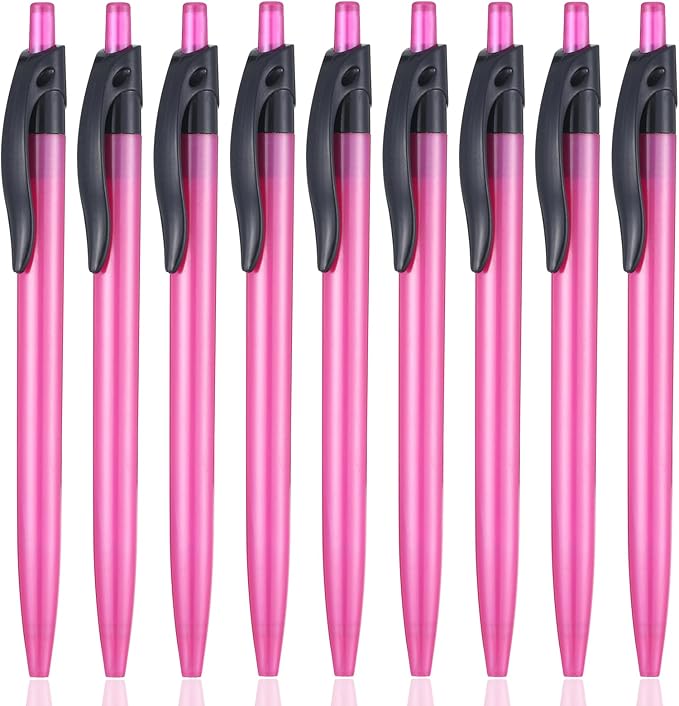 Retractable Red Ballpoint Pen for Smooth Writing 1.0mm Medium Pack of 50, Click pens with Comfort grip, Idea for Journaling, Planner, Note Taking Office School Supplies