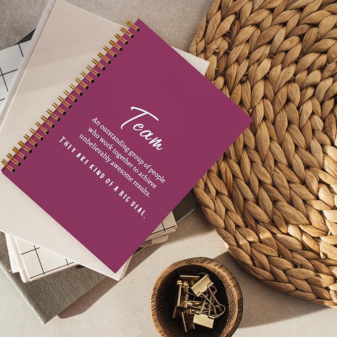 Raspberry Meeting Notebook for Work, Employee Appreciation Gifts, Team Gifts for Employees, Thank You Gifts for Women Men Leader Boss Manager Mentor Coworkers, Journals for Writing, 5.5"x8.3"