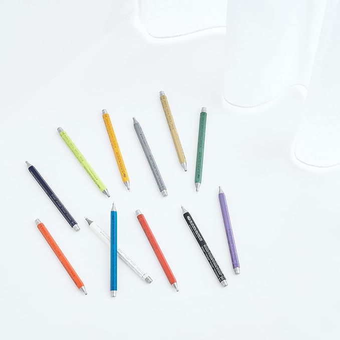 MARK'STYLE days, Gel Ink Metal Ballpoint Pen - 0.5mm Retractable Black Ink, Retro styling Light Weigh Pen, Made in Japan- Perfect for School, Office, and Journaling (Black)