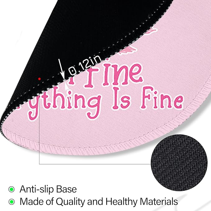 Pink Cat Mouse Pad, Funny Small Round Mouse Pads for Desk, Mini Travel Mousepad for Work Wireless Computer Laptop, Office Desk Accessories, 8.6 x 8.6 inch