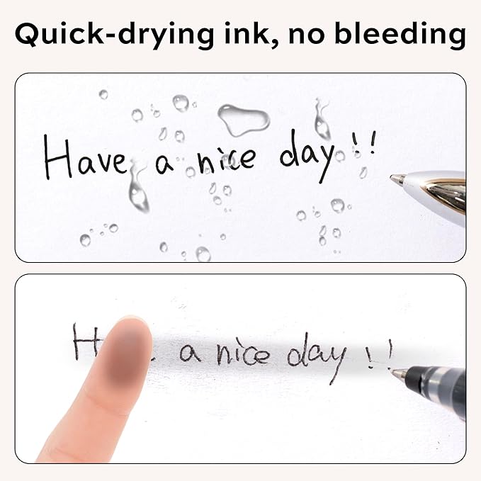 deli Gel Pen Refills, 60 Pcs Retractable Pen Refills Black Ink, Medium Point 0.7mm, Smooth Writing, Fast Dry, No Bleed for Journaling Note Taking, Home School Office Supplies