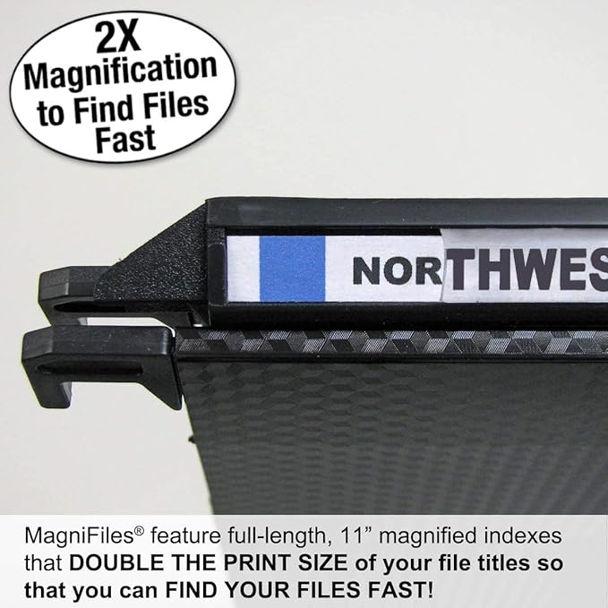 Ultimate Office MagniFile Extra-Capacity Hanging File Folders, 1/2" Box-Bottom, Letter Size, Feature A Wrap- Around Bungee Security Cord (Set of 8)