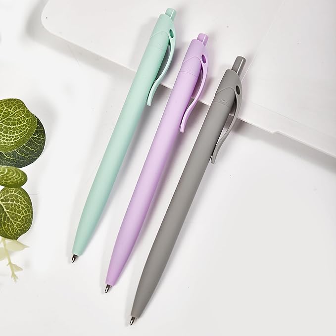 BallPoint Pens, 50 Pack (BLACK Ink), Bulk Pens, Purple Barrel,Click Pens for Office Home and School, Retractable Ballpoint Pens, Medium Point, 1.00MM (Purple)