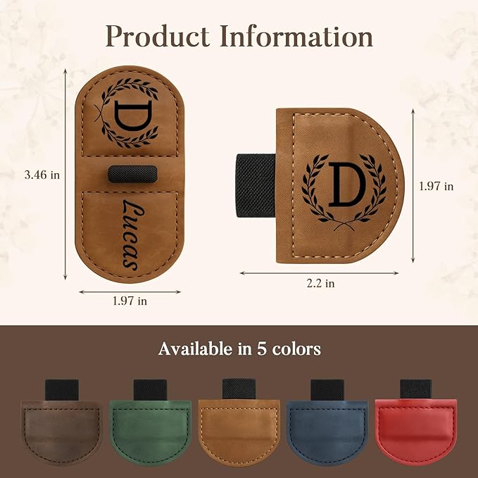 Personalized Bygone Mark Bookmark with Pen Holder,Engraving Leather Magnetic Bookmarks Vintage 26 Letters Name Initials Text Book Marker Clips Gifts for Reading Book Lovers Women (Red, O)