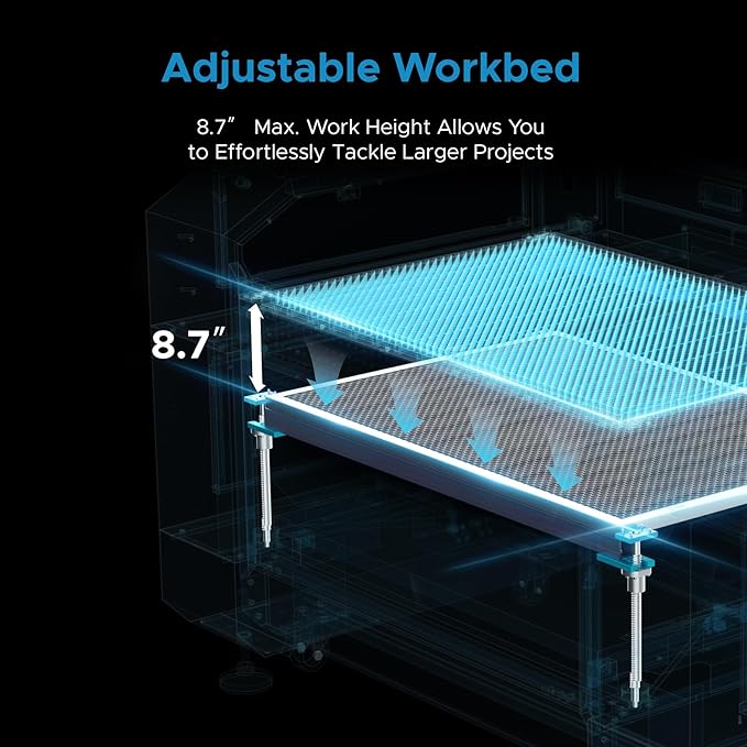 OMTech 90W CO2 Laser Engraver, 28"x20" Laser Engraving Machine with Autofocus 2 Way Pass-Throughs Built-in Air Assist, Commercial Laser Cutting Etching Machine for Wood Glass Acrylic Leather More