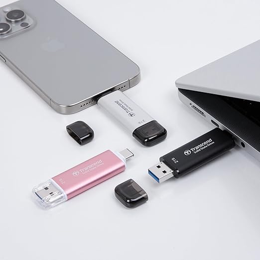 Transcend 2TB External SSD, Up to 1,050MB/s, USB 3.2 Gen 2 Portable SSD, 2-in-1 Type C &Type A, USB Hard Drive for Steam Deck, ROG Ally, MSI Claw, Windows&Mac, iPhone&iPad, Android, PS5&Xbox, Smart TV
