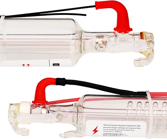 LD-Teemm CO2 Laser Tube, 20W CO2 Laser Tube with Coating 20 watt Length 500mm Dia. 50mm, Wire Pre-Connected for CO2 Laser Cutter Laser Engraving Cutting Machine