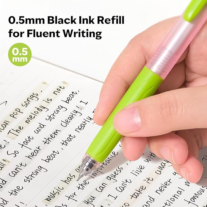 Pens Fine Point Smooth Writing Pens, 0.5mm Black Gel Ink pen, Quick-Dry Retractable with Silicone Grip, 4 Pcs - Morandi Colors for Office, School Supplies & Journaling (6 pcs Colorful)