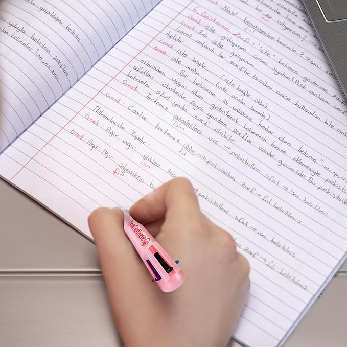 Custom 6-In-1 Multicolor Ballpoint Pen 0.5mm Tip Personalized Pens with Text Logo Name Printed Customized Pens Gift for Businesses School Office Employee Exhibition, 70PCS