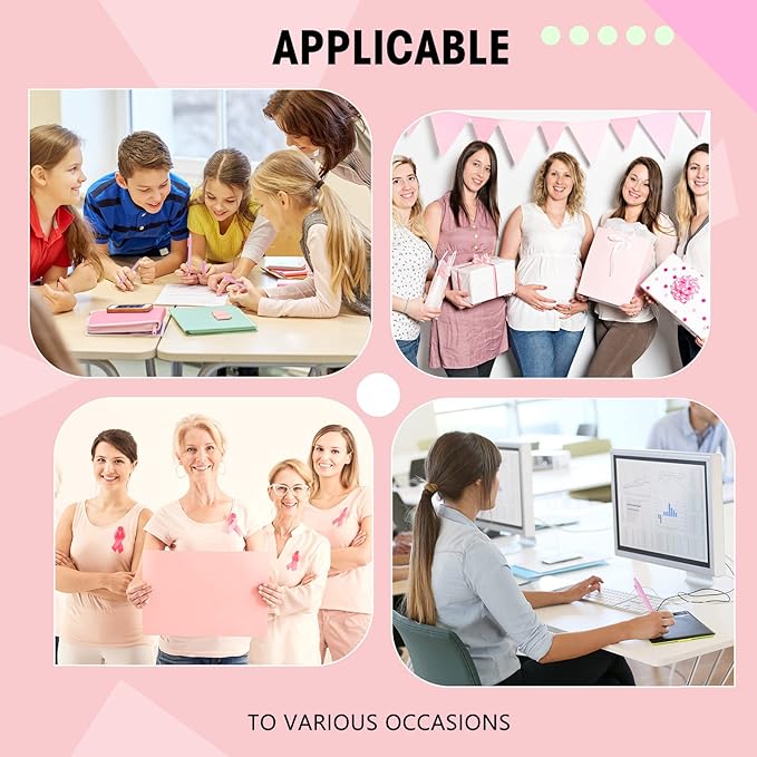 Teling 100 Pcs Ballpoint Pens Retractable Comfortable Cute Stylish Writing Pens in Medium Point 1.0 mm for Office Supplies(Pink)