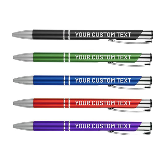 Bulk Personalized Pens Custom Engraved Ballpoint Pens (12 Pens, Red)