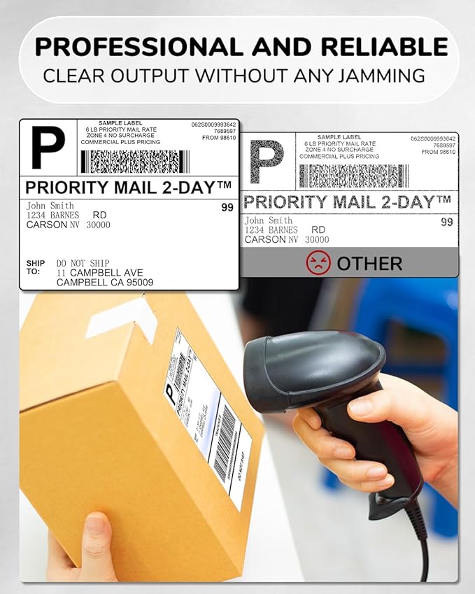 Pink Thermal Labels 4x6 for Shipping Label Printers - 500 PCS Pink Shipping Labels Compatible with Thermal Printers 4x6, Water/Oilproof Label Paper, Use for Logistics Business