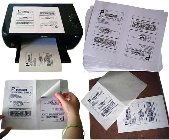 1600 Half Sheet Laser/Ink Jet Shipping Labels Mailing Blank White Labels