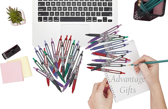 Precise V7 RT Retractable Rolling Ball Pens, Fine Point (.7mm), Purple Ink, 3-pk; Premium Comfort Grip, Bundle with Plastic Reusable Pouch